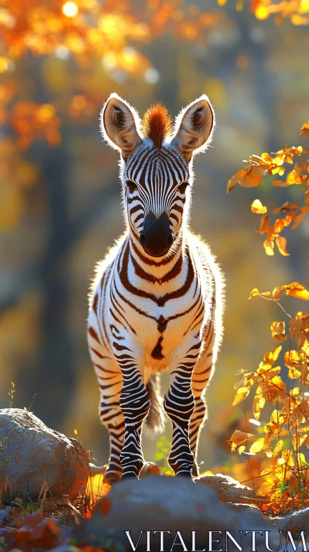 AI ART Zebra in Fall