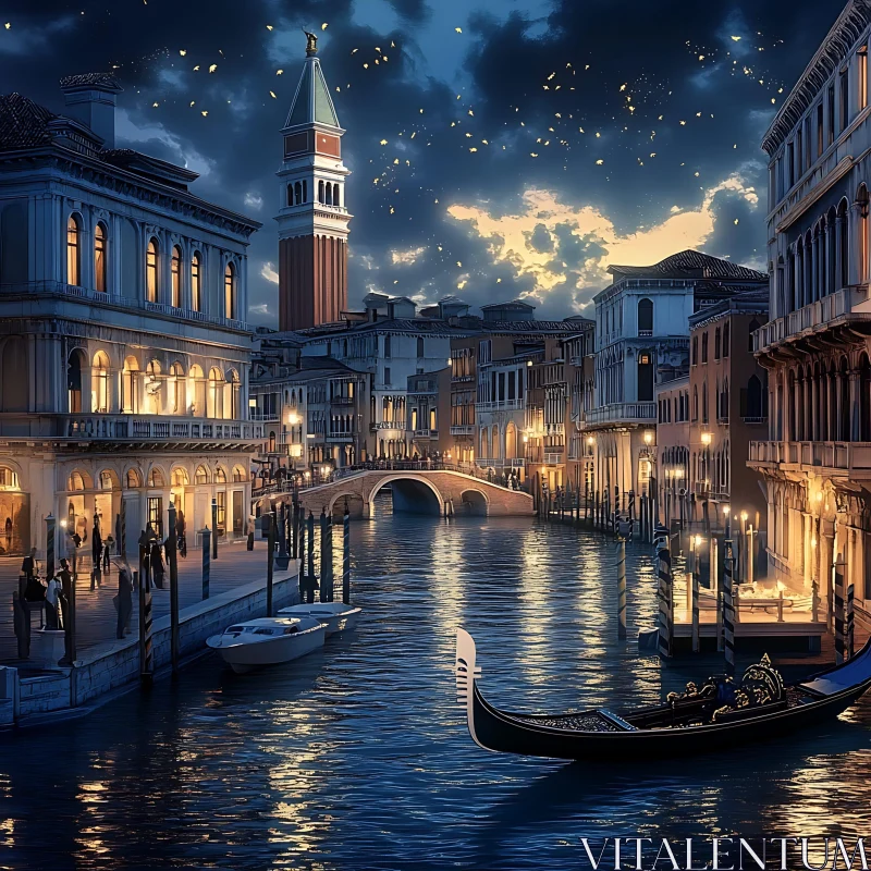 Magic of Venice at Dusk AI Image