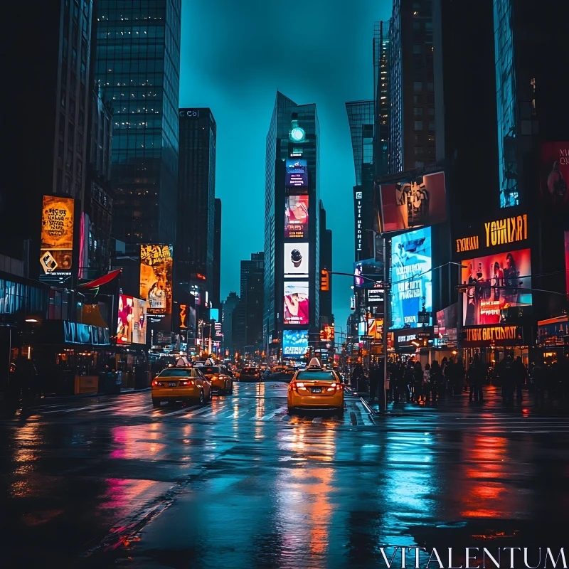 Times Square at Night AI Image