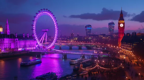 London Eye and Big Ben at Night