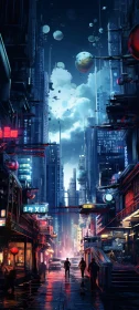 Futuristic Cyberpunk Urban Landscape