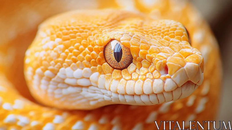 AI ART Orange Snake Close-Up