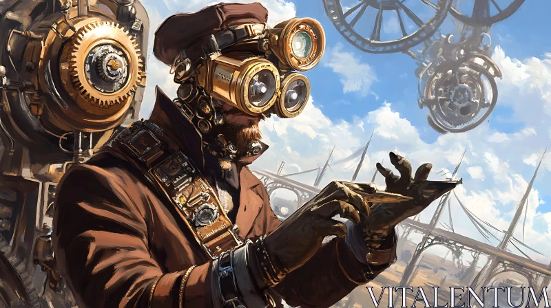 Mechanical Goggles Steampunk Tech Scene AI Image