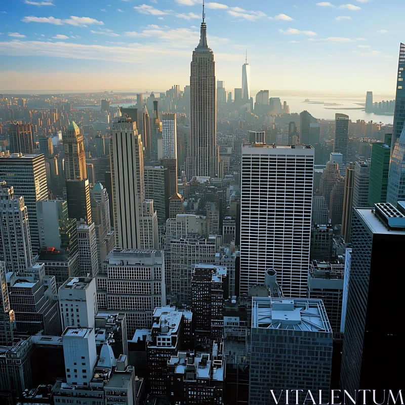 AI ART Urban Skyline with Empire State Building