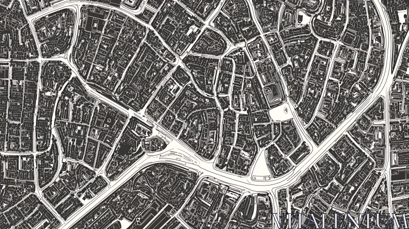 Intricate Street Layouts of a City AI Image