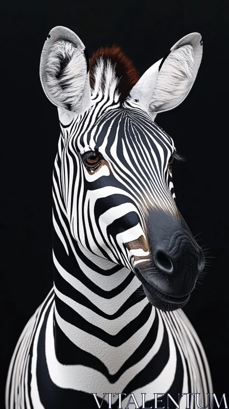 Majestic Zebra Close-Up AI Image