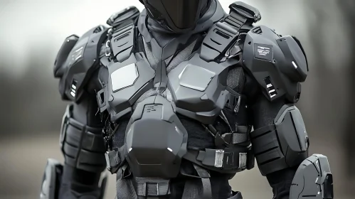 High-Tech Cyborg with Robotic Suit