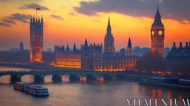 Twilight Over London's Iconic Skyline AI Image