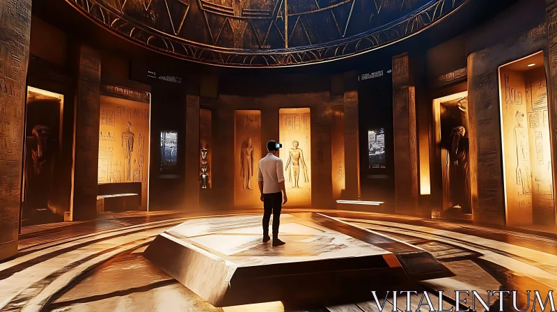 Virtual Reality Journey Through Ancient Egyptian History AI Image