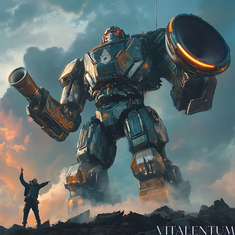 Colossal Mechanized Behemoth and Spectator AI Image