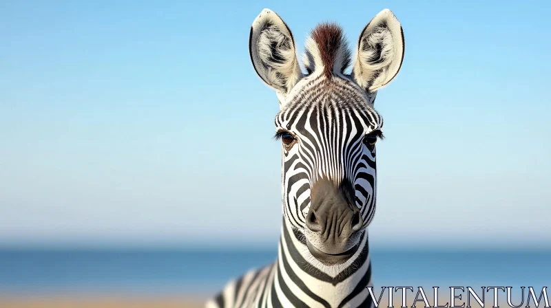 Zebra in Tranquil Setting AI Image