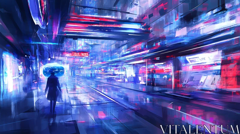 AI ART Cyberpunk Urban Night Scene