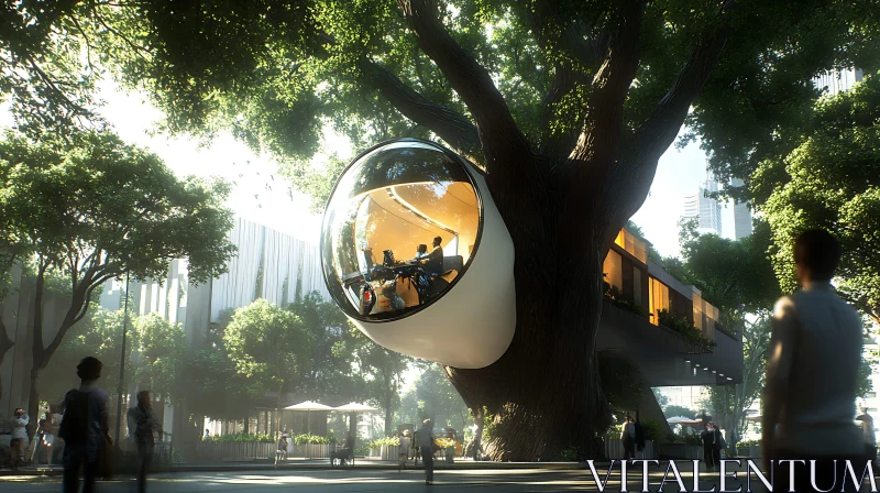 AI ART Modern Treehouse Integrated with Nature