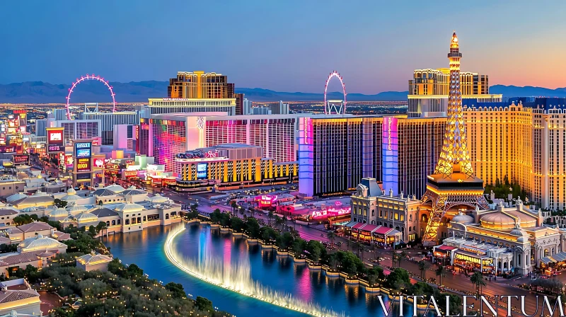 Iconic Las Vegas Strip at Night AI Image