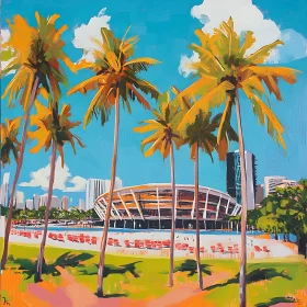 Modern Tropical Cityscape Art