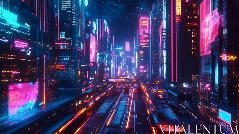 AI ART Neon-Lit Futuristic City Influenced by Cyberpunk