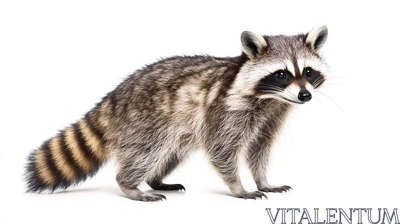 AI ART Raccoon on White Background