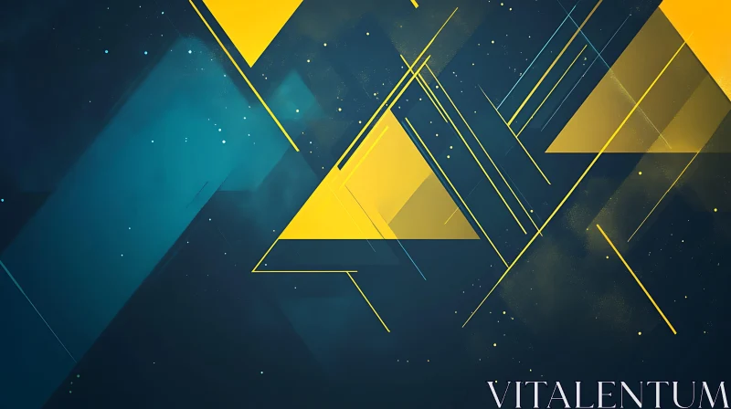 Geometric Abstract Composition in Yellow and Blue
