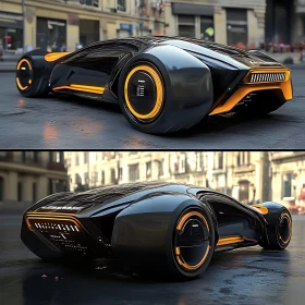 Advanced Technology Automobile on Urban Street