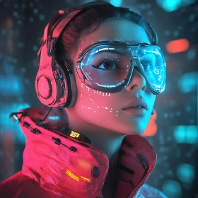 Cyberpunk Style Portrait With High-Tech Gear