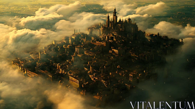 Floating Fantasy Castle in the Clouds