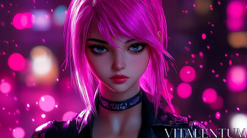Cyberpunk Anime Portrait AI Image