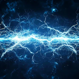 Electric Blue Lightning in Abstract Art
