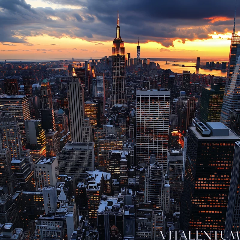 AI ART New York Skyline During Sunset