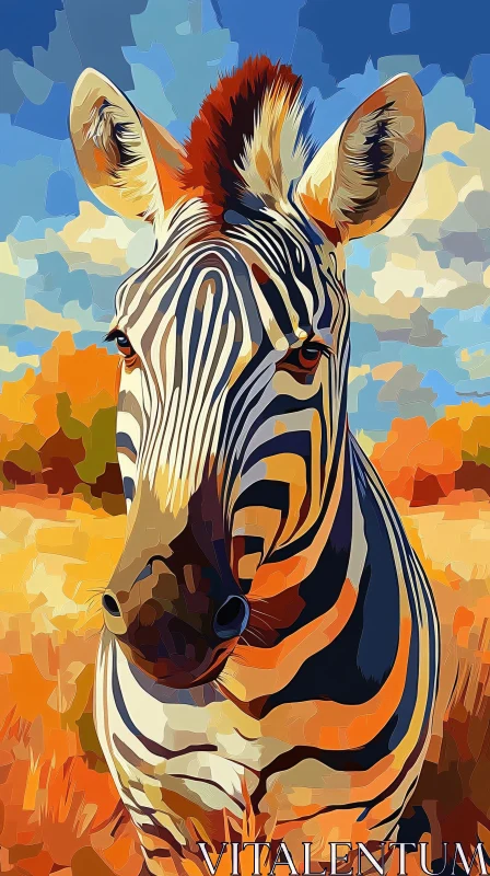 Colorful Abstract Zebra Art AI Image