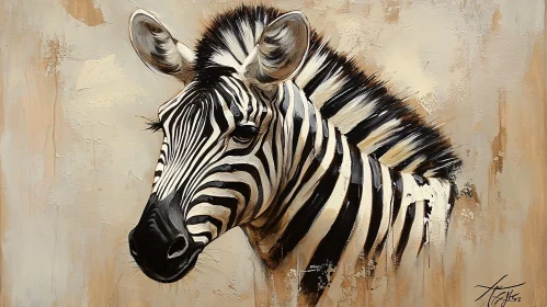 Artistic Zebra Portrait in Neutral Tones