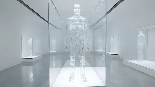 Transparent Robot Installations in Art Gallery