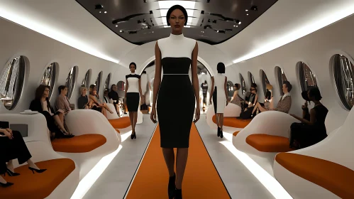 Stylish Runway in a Modern Aircraft Interior