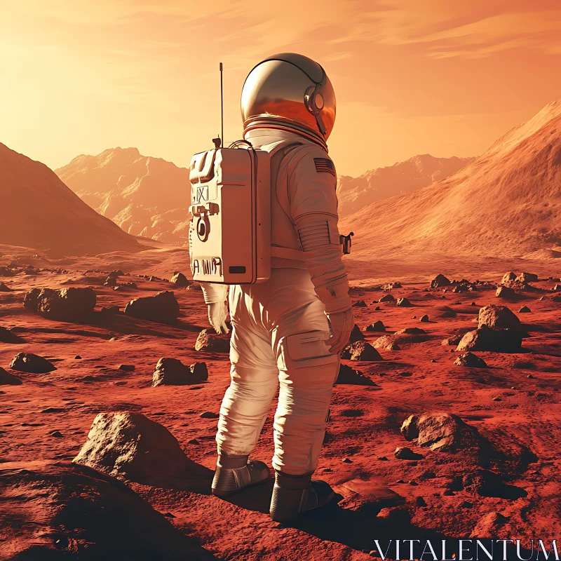 Astronaut on Mars AI Image