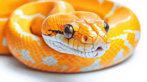 Albino Snake Close-Up