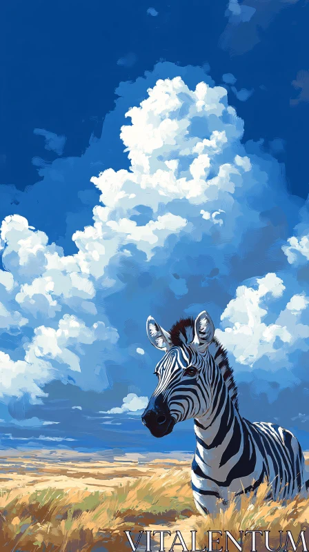 AI ART Zebra in Vast Landscape