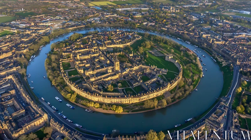 Historic City Aerial View AI Image