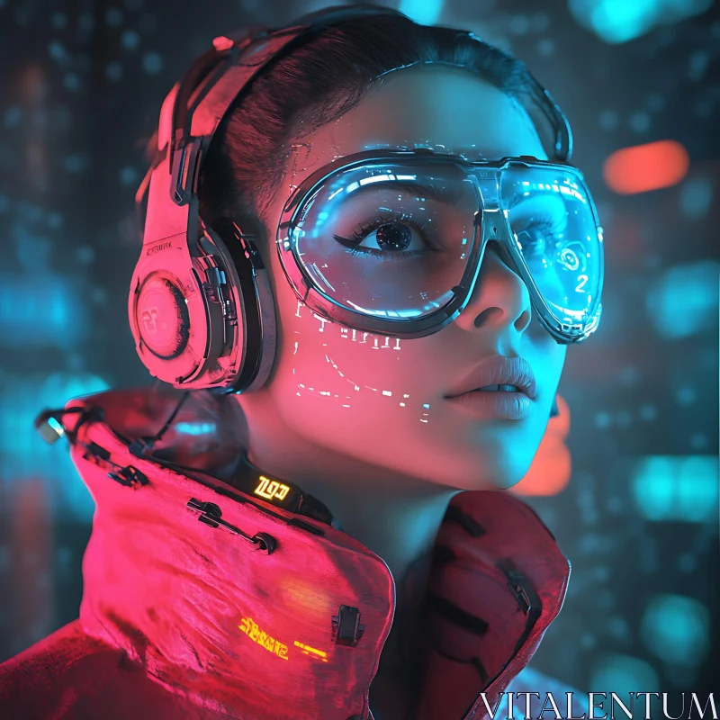 AI ART Cyberpunk Style Portrait With High-Tech Gear