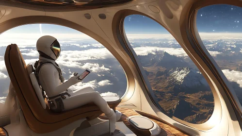 Futuristic Space Travel: Astronaut's View