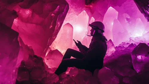 Journey Through a Luminous Crystal Cave