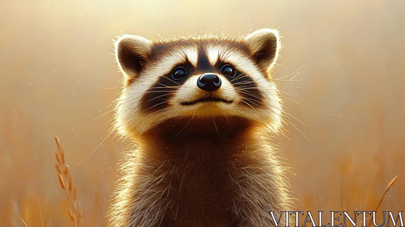 Nature's Curious Raccoon AI Image