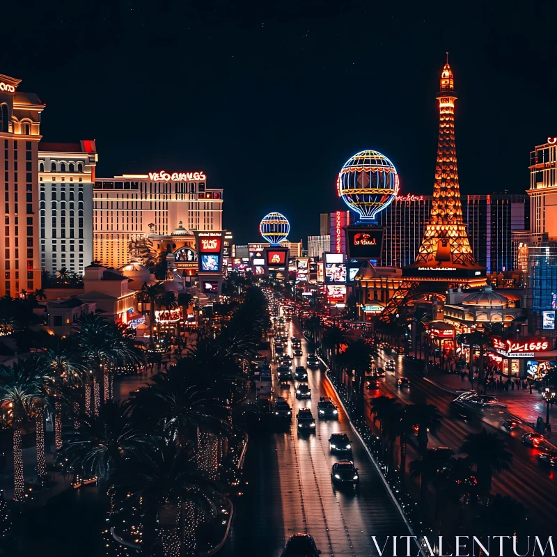 Las Vegas Nighttime Cityscape AI Image