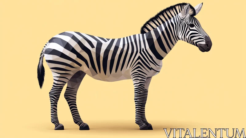 AI ART Geometric Zebra Illustration