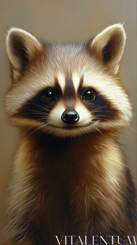 Adorable Raccoon Close-Up AI Image