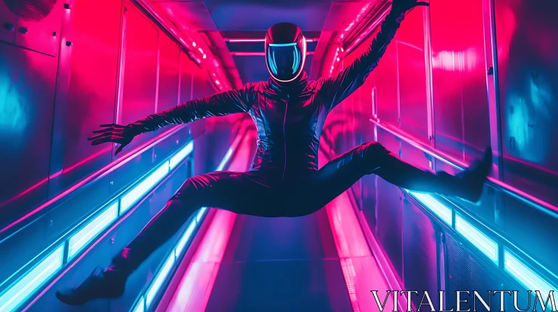 AI ART Neon Tunnel Action Pose