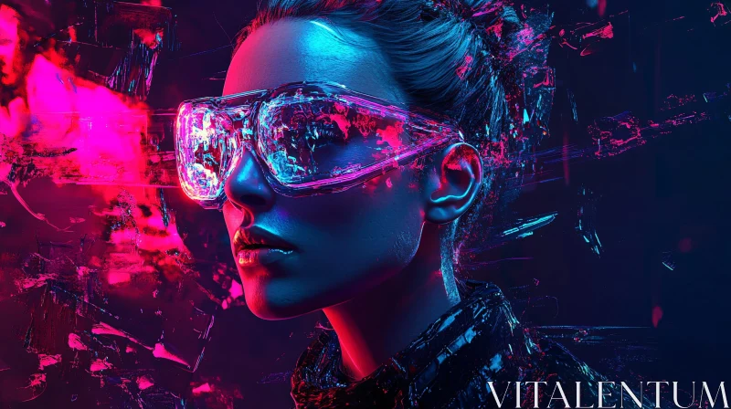 AI ART Neon Lit Futuristic Cyberpunk Portrait