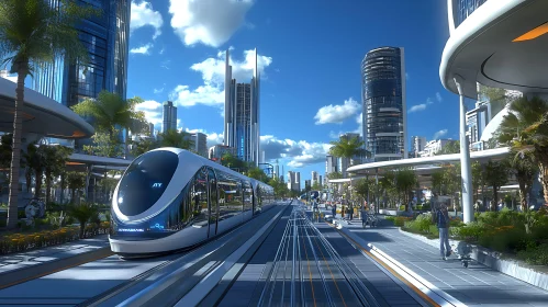 Advanced Urban Transport in a Futuristic City