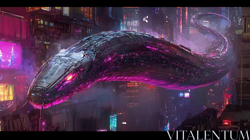 AI ART Cyberpunk Beast in Neon-Lit Metropolis