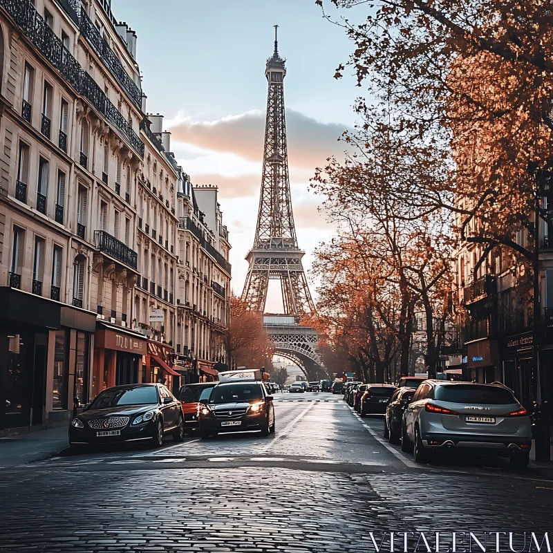 AI ART Paris Cityscape with Eiffel Tower in Autumn