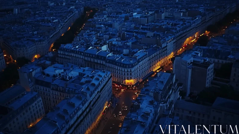 AI ART Nighttime Cityscape from Above