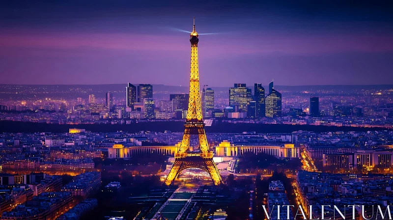 AI ART Eiffel Tower Shining Over Paris Cityscape